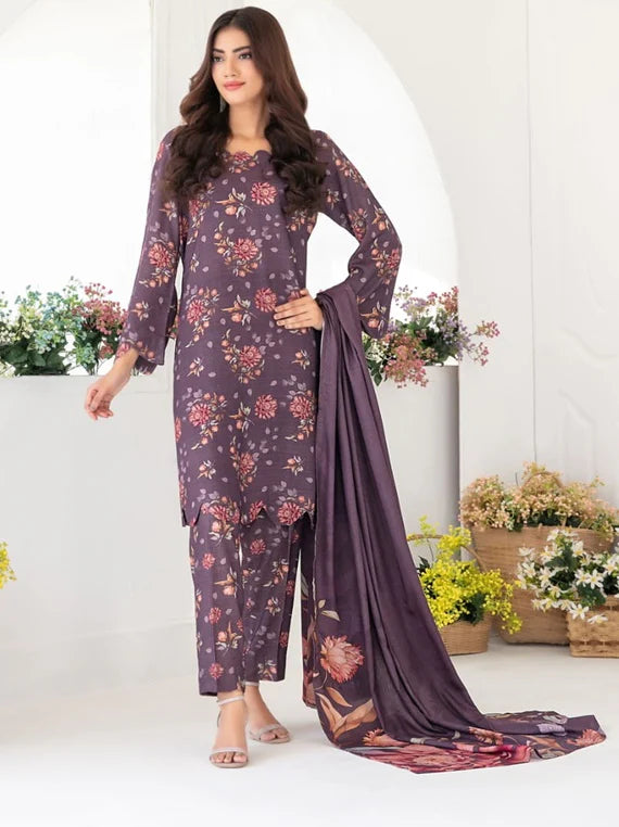 🍑 Tawakkal Zurina Printed Leather Peach Suit – D-4482 🍑 زرینہ پرنٹڈ لیذر پیچ سوٹ – D-4482