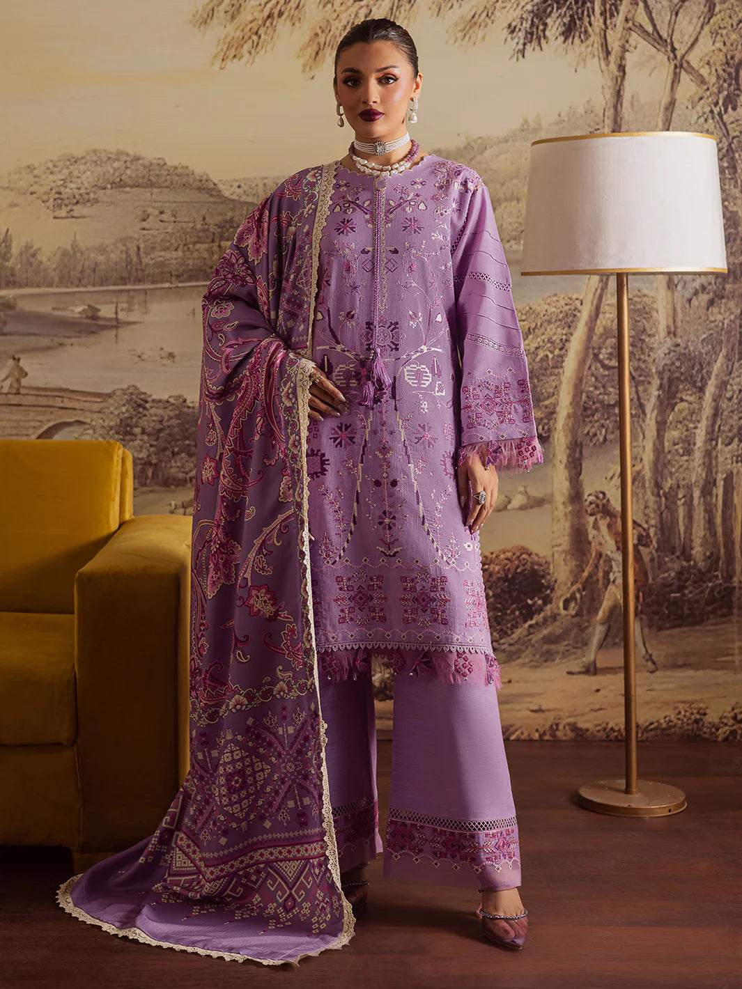 Mahnur Nova Khaddar ’25 – NK-11 | Plum Radiance | Premium Digital Printed 3PC Winter Suit ماہنور نووا کھدر ’25 – این کے-11 | پلَم ریڈیئنس | پریمیم ڈجیٹل پرنٹڈ تین پیس ونٹر سوٹ