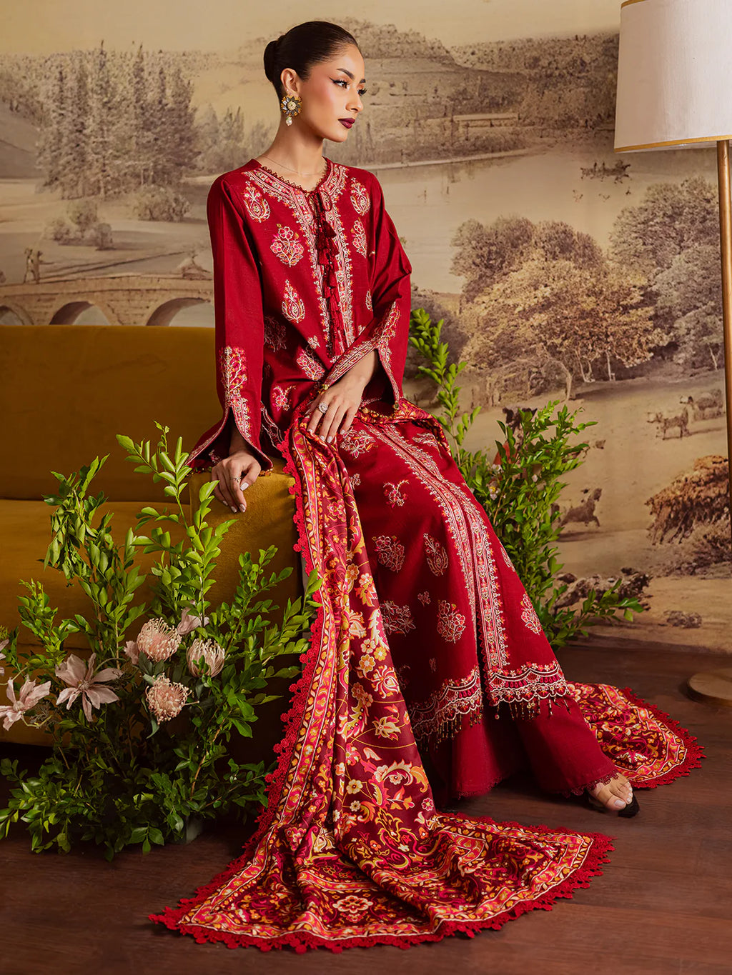 Mahnur Nova Khaddar ’25 – NK-12 | Olive Bloom | Premium Digital Printed 3PC Winter Suit ماہنور نووا کھدر ’25 – این کے-12 | اولیو بلوم | پریمیم ڈجیٹل پرنٹڈ تین پیس ونٹر سوٹ