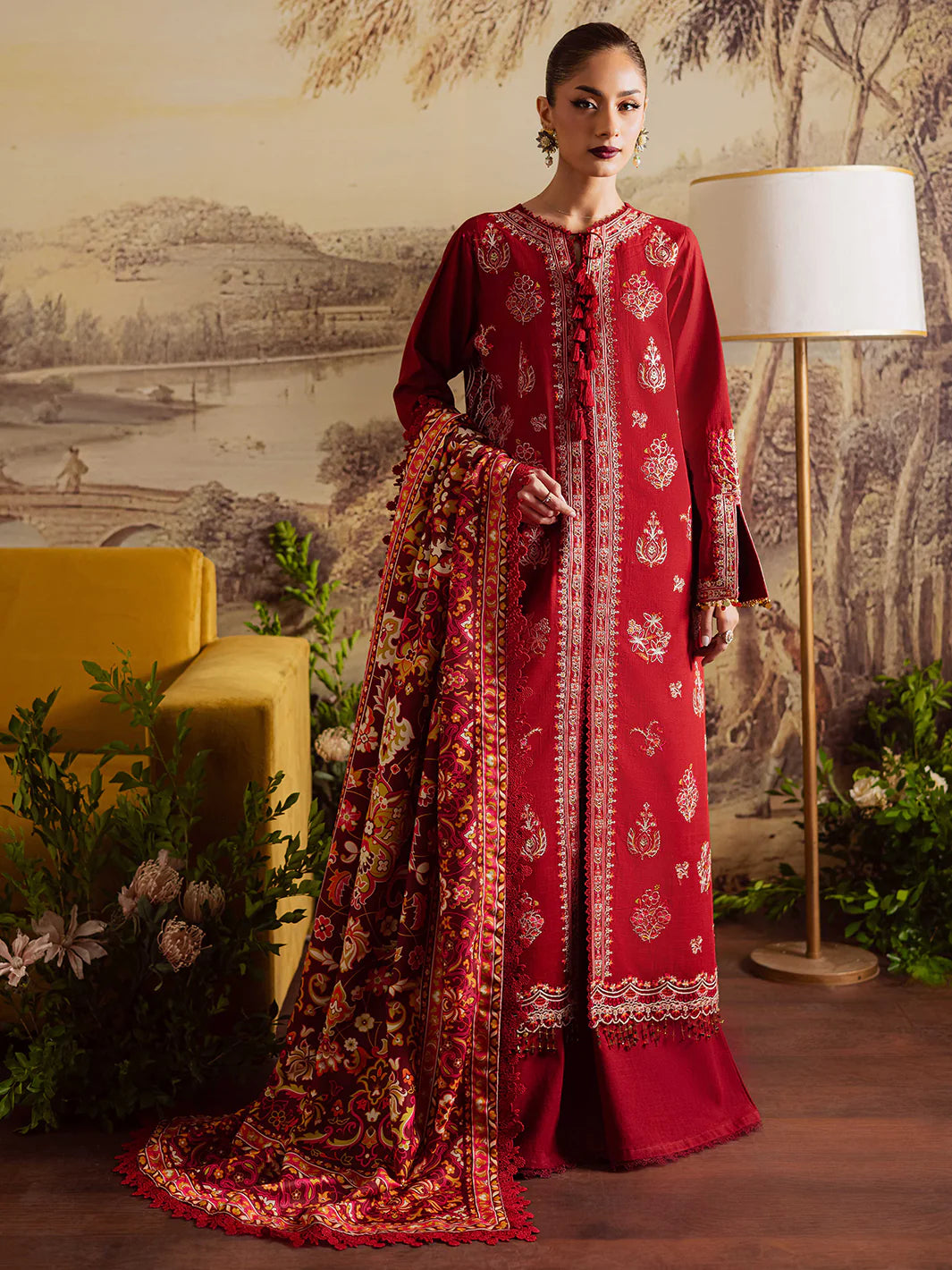 Mahnur Nova Khaddar ’25 – NK-12 | Olive Bloom | Premium Digital Printed 3PC Winter Suit ماہنور نووا کھدر ’25 – این کے-12 | اولیو بلوم | پریمیم ڈجیٹل پرنٹڈ تین پیس ونٹر سوٹ