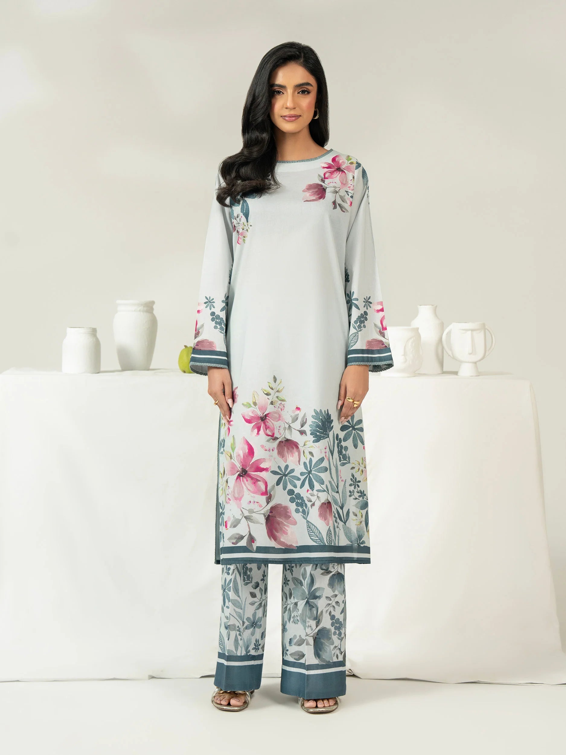 Limelight Unstitched Printed 2 Piece Cambric Suit – U4384 Sky Blue | Rizwan Fabrics لیم لائٹ غیر سلا ہوا پرنٹڈ دو پیس کیمبریک سوٹ – U4384 اسکائی بلیو | رضوان فیبریکس