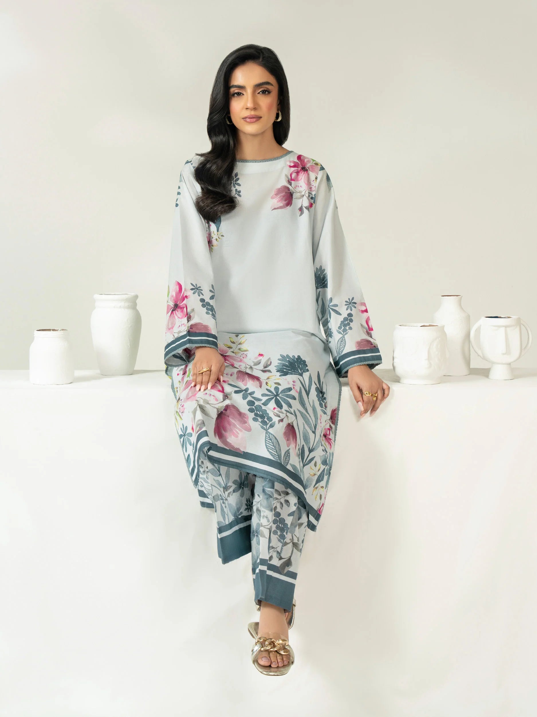 Limelight Unstitched Printed 2 Piece Cambric Suit – U4384 Sky Blue | Rizwan Fabrics لیم لائٹ غیر سلا ہوا پرنٹڈ دو پیس کیمبریک سوٹ – U4384 اسکائی بلیو | رضوان فیبریکس